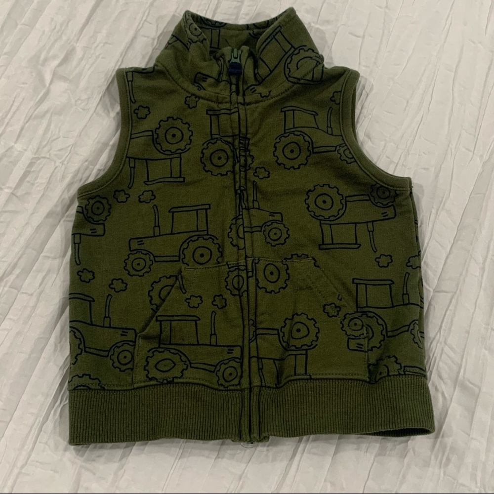 🏷️ Carter’s Tractor Print Zip Up Vest Jacket 18M